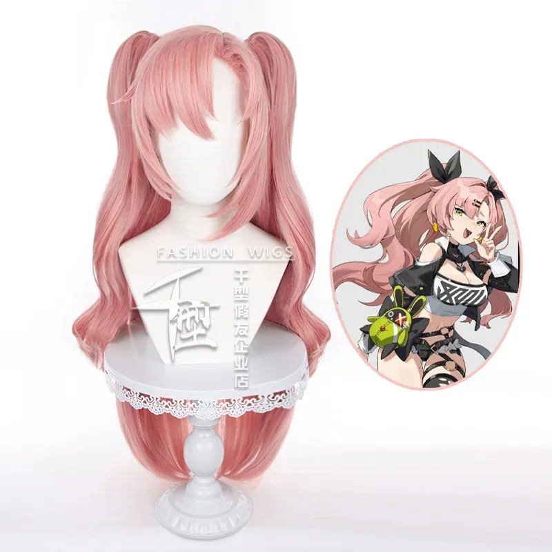 

Game Zenless Zone Zero Nicole Demara Cosplay Wig Long Pink Curls Heat Resistant Hair Halloween Party Wigs + Wig Cap