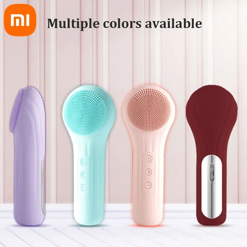 Xiaomi elétrica silicone escova facial vibração sônica rosto limpo escova à prova dwaterproof água acne removedor de cravo poros limpador massageador