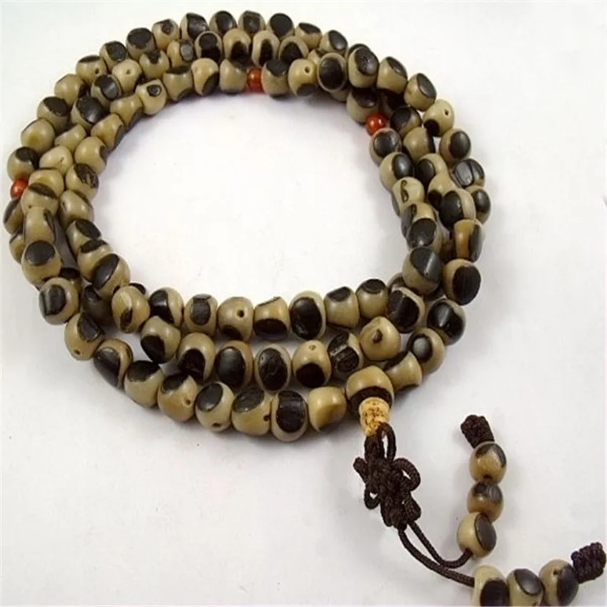 10mm 108 Buddha-eye Old Rudraksha Bead Necklace Stackable Japa Wear Men's Gift Women Bodhi Wrap Cuff Men Mala