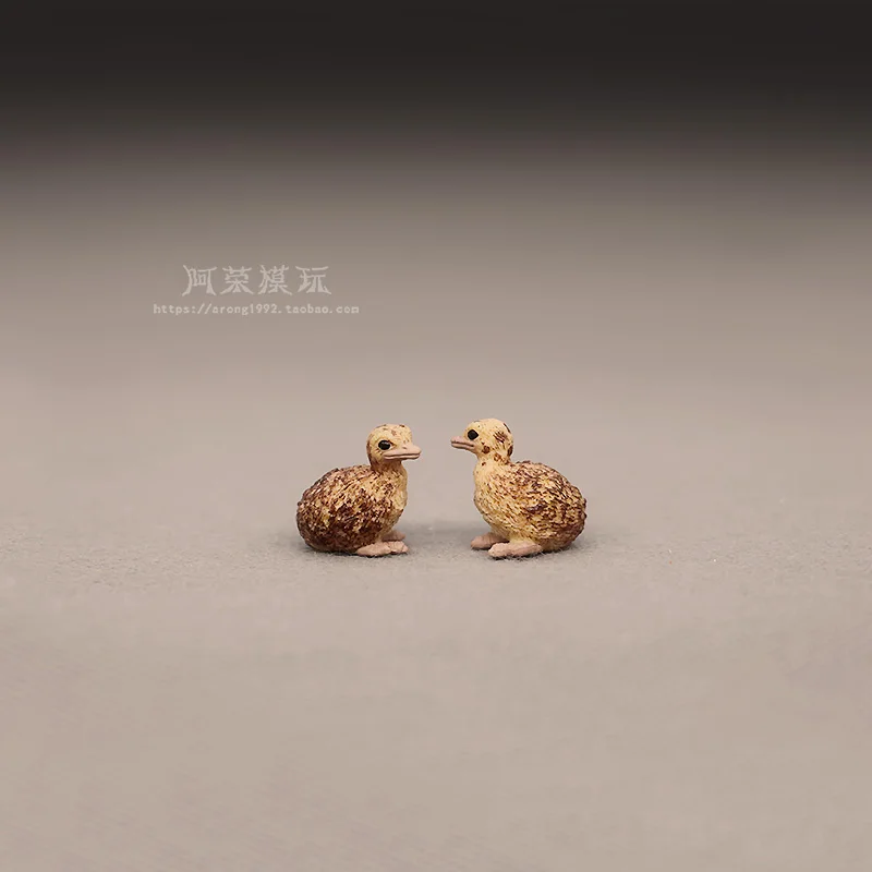 Micro-scaled Action Figures Static Pocket-sized Juvenile Ostrich Model Desktop Miniature Ornament Accessories Creative Toys