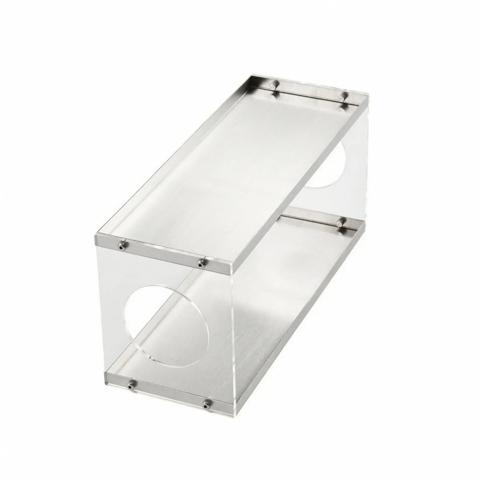 Compact Acrylic Kitchen Storage Rack Tabletop Shelf with Stainless Steel Frame for Counter Organization and Glass Rack Use