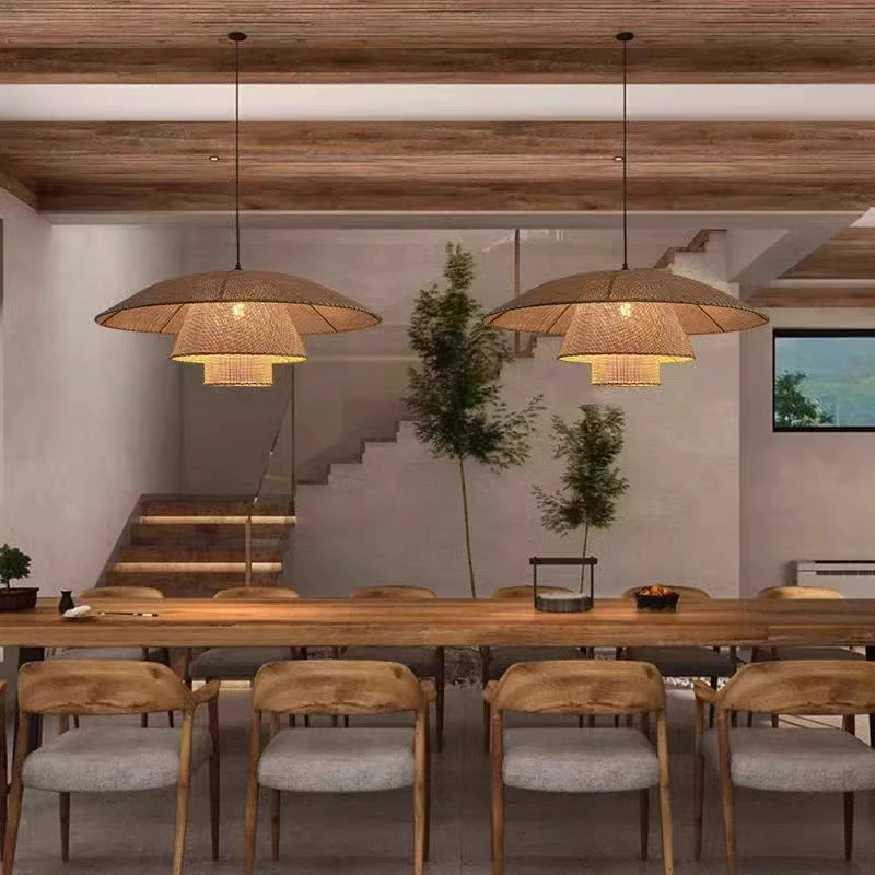 Handgefertigte Vintage-Rattan-Pendelleuchte von Nik – dekorative Leuchte für Esszimmer, Küche oder Loft