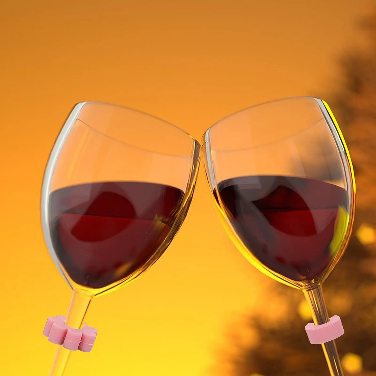 22 Marcadores de Copas de Vino de Silicona con Diseño Perforado, Identificadores de Bebidas Reutilizables, Etiquetas para Copas de Fiesta, Dijes de Vino Ecológicos