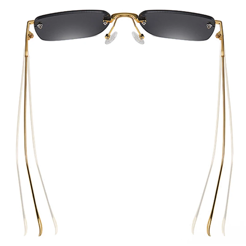 Picture 6: SHAUNA Fashion Rimless Women Gradent Sunglasses Brand Designer Trending Men Small Rectangle Shades UV400