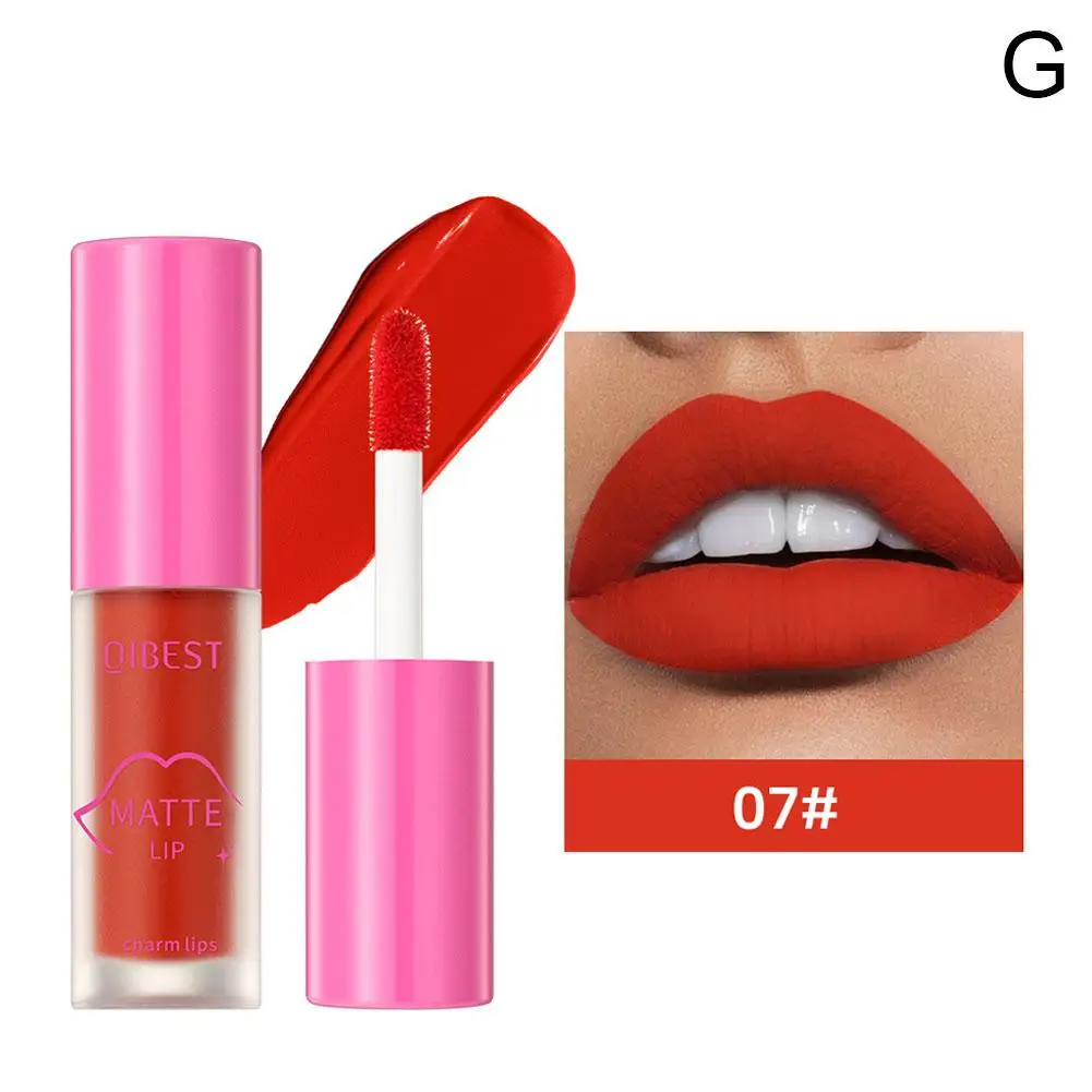 Qibest 8 Kleuren Lip Glazuur Matte Vloeibare Lippenstift Make-Up Gloss Lipgloss Waterdicht Sexy Fluweel Langdurige Lip Cosmetica Y8i3