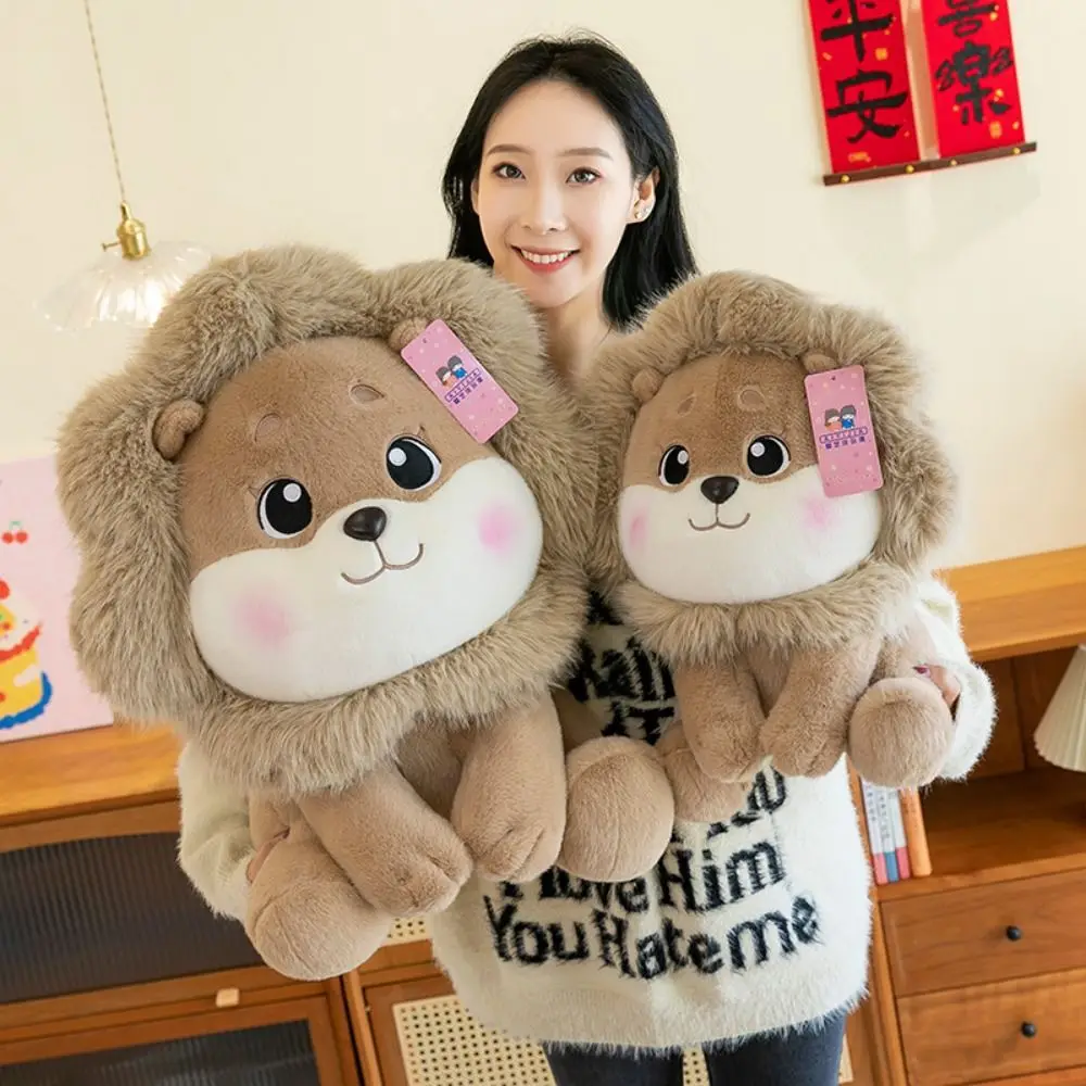 Juguetes de almohada PP algodón León juguetes colección suave relleno realista León dibujos animados Ins bosque animales relleno decorar presente