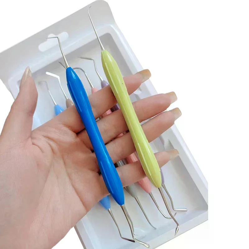 1/7Pcs Dental Double Silicone Handle Resin Filler Spatulas Composite Filling Surgical Instrument Dentist Tools