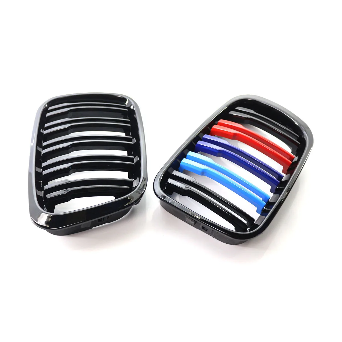 Front Kidney Grille Glossy Black Double Slat Style For BMW E46 4Door Saloon Wagon 1998‑2001 Direct‑Fit Hood Grille Pair Assembly - view 4