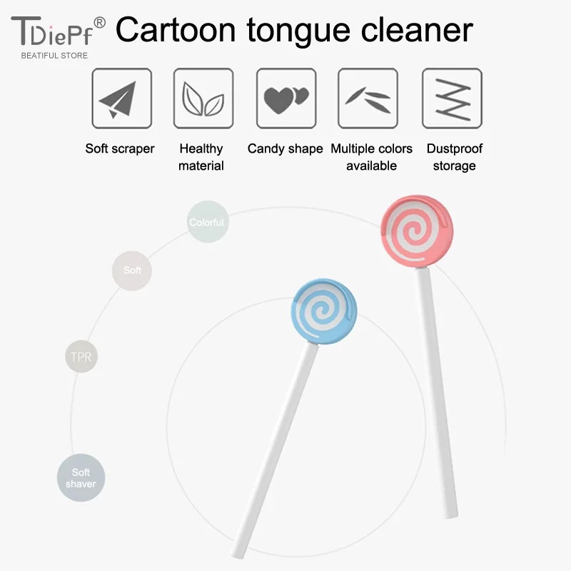 Y-Kelin Lollipop Baby Tongue Sraper Child Scraper Kids Cleaner Oral Hygiene Remove Tongue Coating