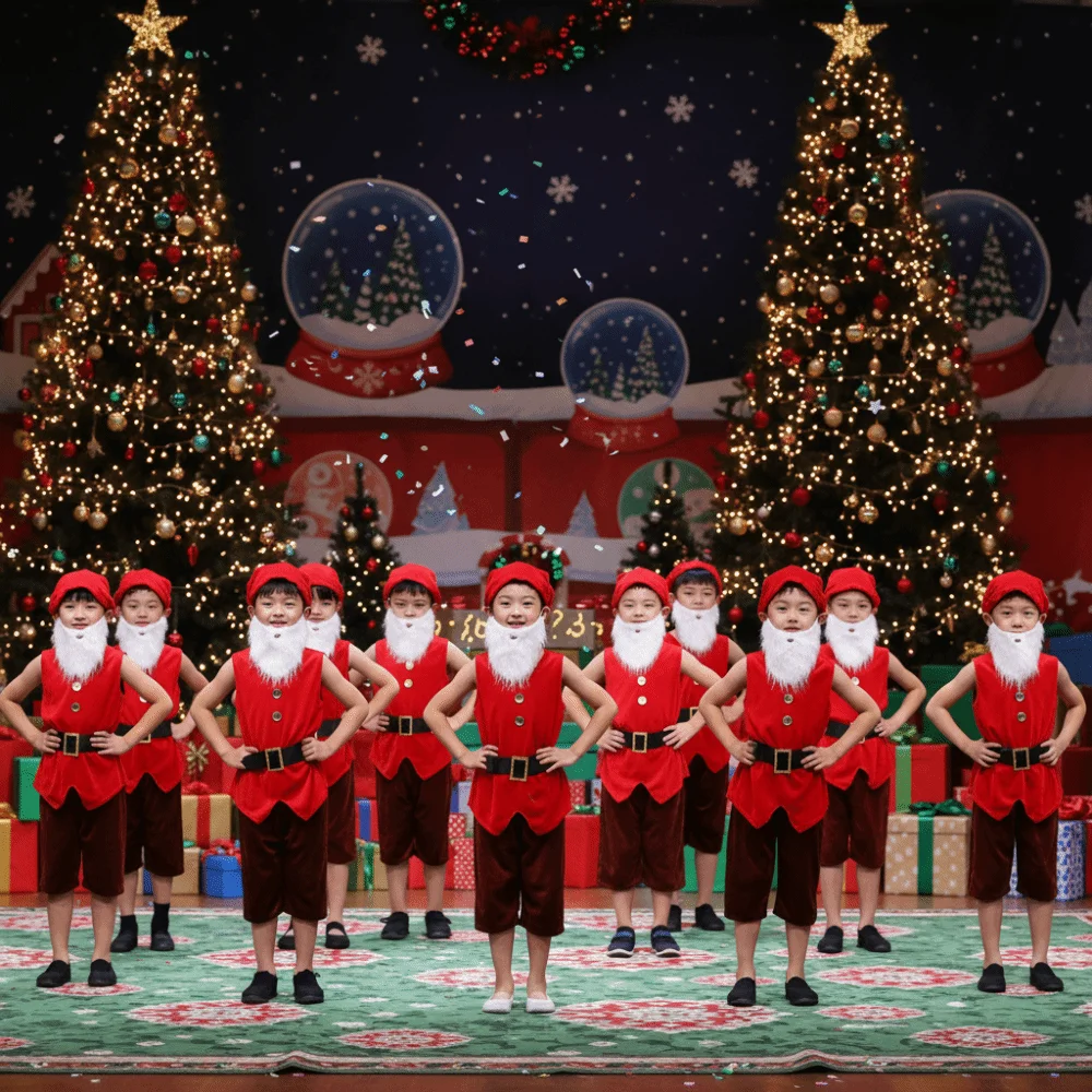 جديد خرافة سبعة الأقزام زي دور اللعب بنين بنات قزم تأثيري حلي عيد الميلاد فستان بتصميم بدلة عيد الميلاد قزم زي السنة الجديدة