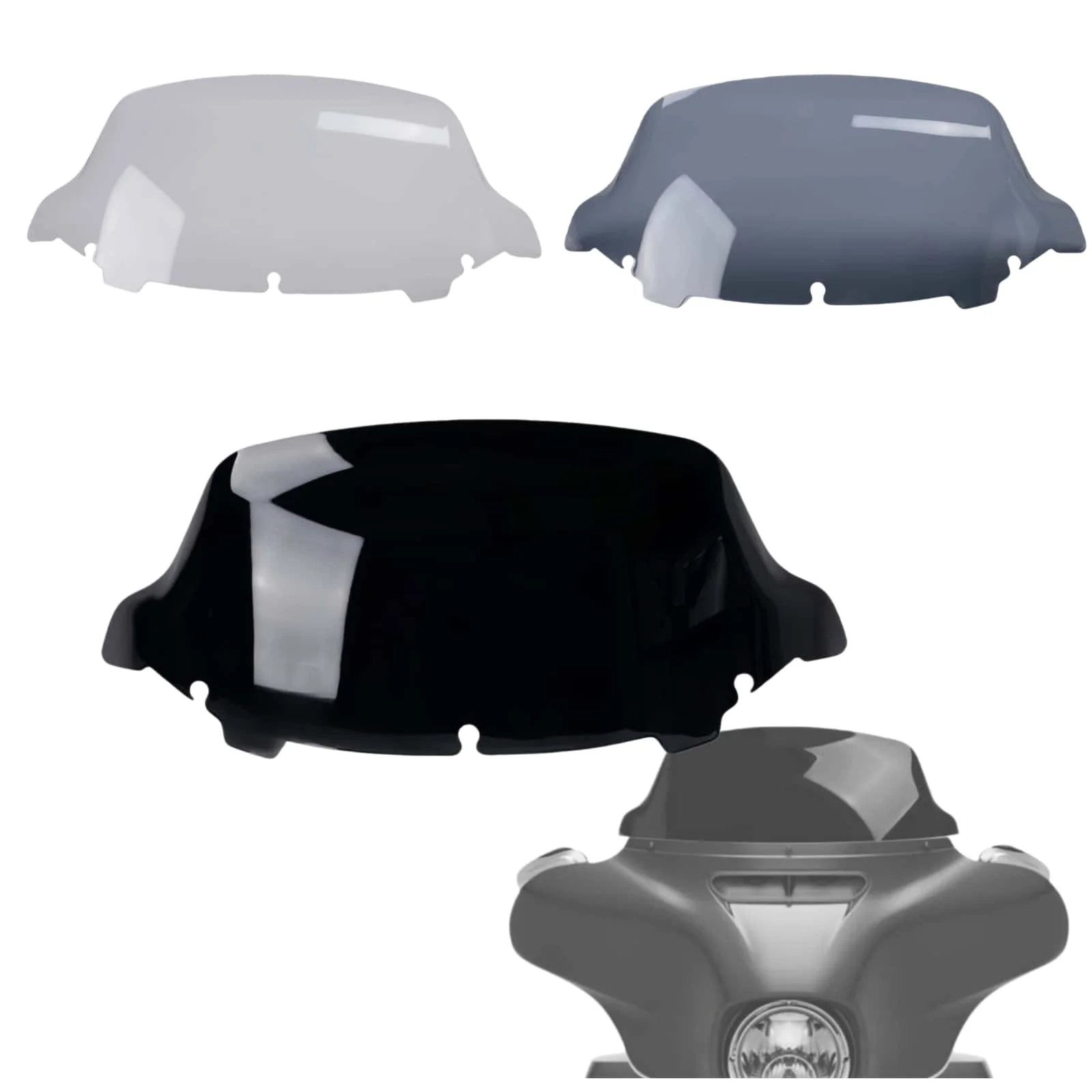 

For Harley Touring Street Electra Glide Ultra Limited FLHX 14-2024 Upper Fairing Wind Deflector 10.5" Motorcycle Windshield