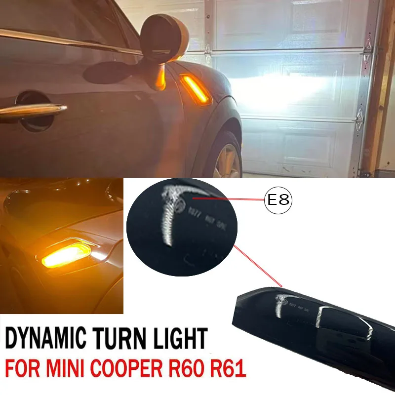 2Pcs Dynamic LED Side Marker Indicator Lamp Turn Signal Fender Lights For BMW MINI COOPER R60 R61 COUNTRYMAN PACEMAN