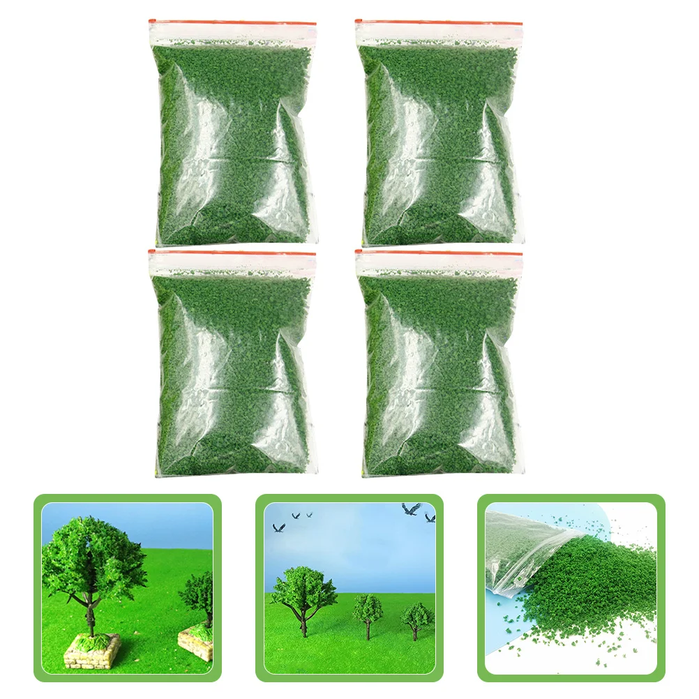 

4pcs Train Scenery Static Simulated Artificial Powder Fake Green Grass For Diy Mini Fairy Garden Decoration Micro Landscape