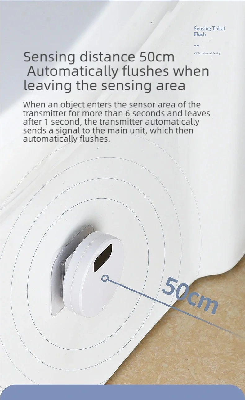 Auto Toilet Flush Sensing Flushers Splash-proof Wireless Intelligent Public Toilets Touchless Auto Flush Wc Exhaust Valve System