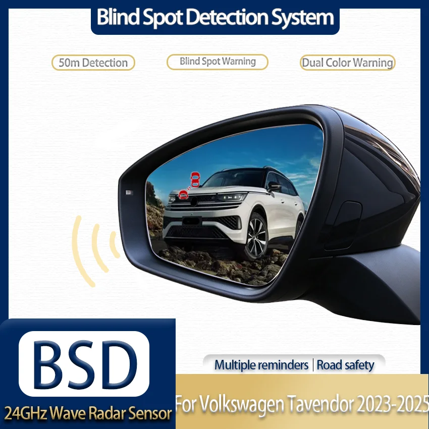 BSD Radar Warning System, Blind Spot Detection, Safe Driving Alert For Volkswagen Tavendor 2023-2025