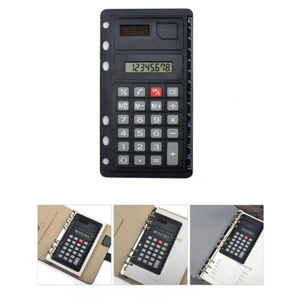 Multifunctional Computer Binder Calculator To Can Notebook Clipped To Easy Carry Loose-leaf A6 Notebook Ruler Calculator