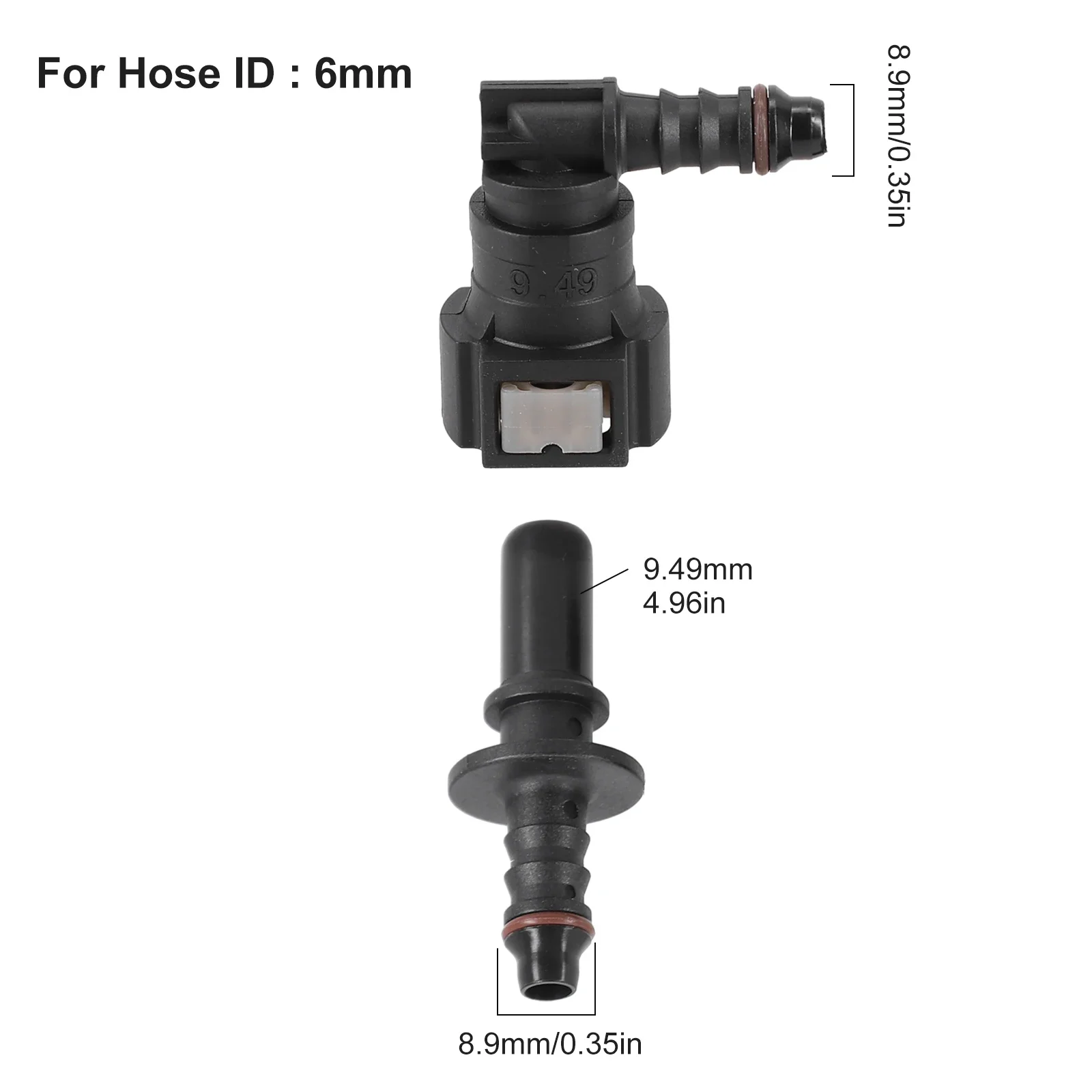 90 Deg Elbow SAE 9 49 Fuel Line Quick Release Connector  Nylon Hose ID 6mm  Compatible with Fuel/Gas  Convenient Installation