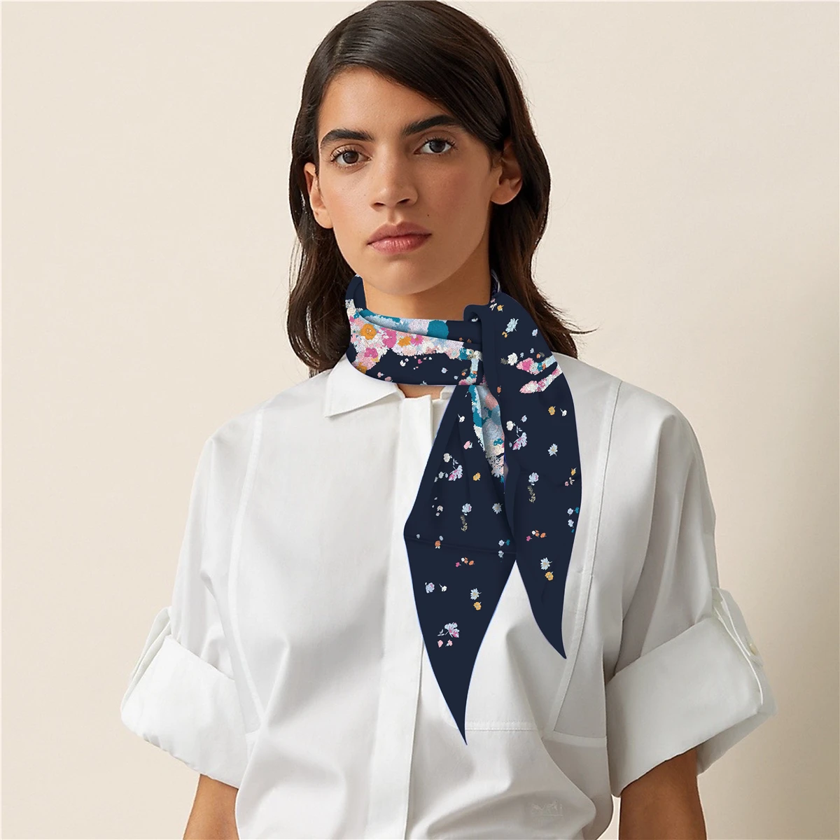 2024 New Fashion Horse Diamond Scarf Brand Silk Scarf Woman Luxury Bandana Headband Hijab Foulard Neckerchief Shawl For Ladies