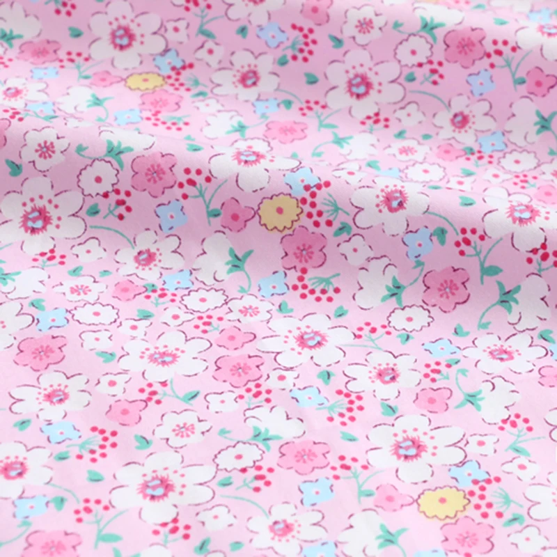 160x50cm Printing Fresh Floral Twill Cotton Fabric DIY Children\'s Wear Cloth Make Bedding Quilt Decoration Home 180g/m D30