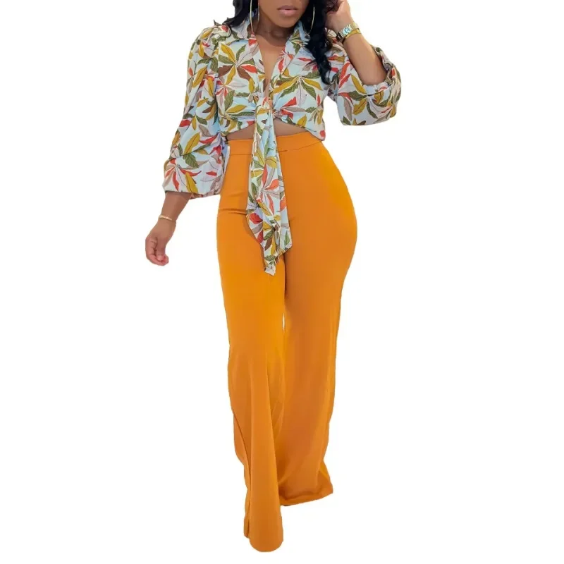 2 Piece Women Sets Dashiki African New Arrival Spring Autumn Matching Sets Two Pieces Sets Top Pants Suits Outfits Clothing