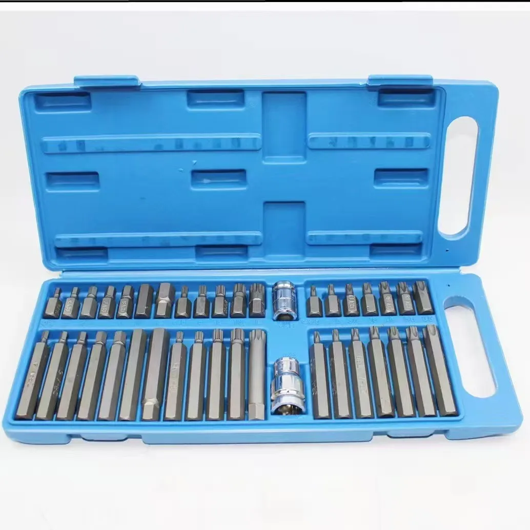 40Pcs Hexagonal Sleeve Drill Bit Sleeve Set Hexagonal Sleeve Star Spline Pattern Screwdriver Drill Bit