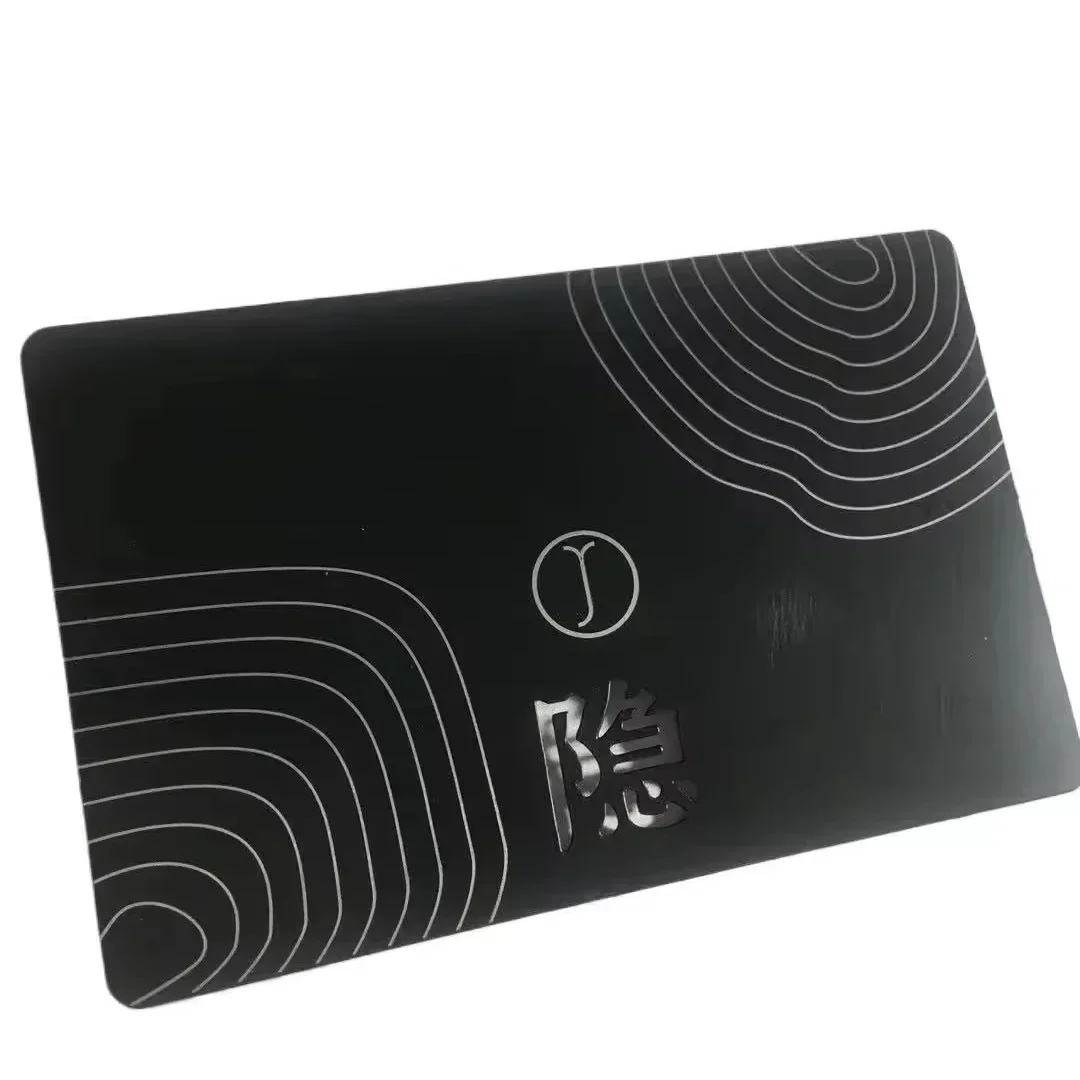 

Laser Engraving Products Blank Nameplate Laser Cut Custom Print Stainless Steel Black Metal Business Card Personalized