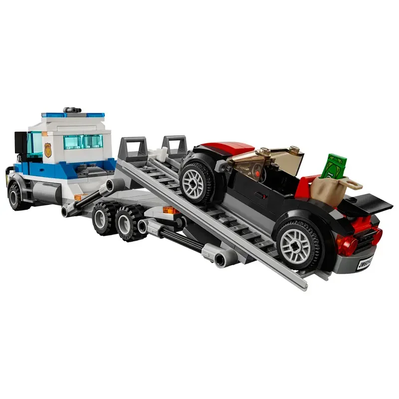 City Series Building Blocks Auto Transport Heist Car Robbery Police Arrest Children\'s Holiday Gift Assembling Toys