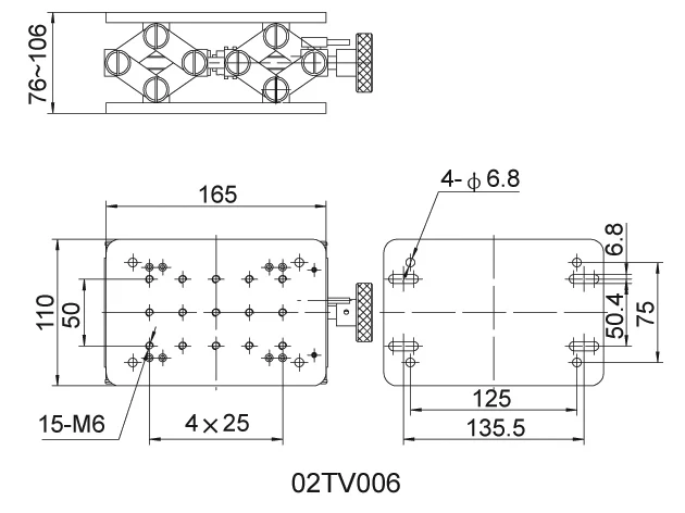 02TV006 シザー型精密垂直移動ステージ