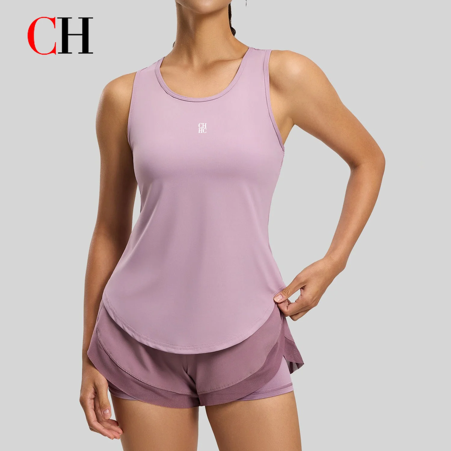 CH Comfortable And Breathable Fitness Sports Tank Top Mesh Hollow-out Back Yoga Tank Top Naked-feel Yoga Wear For Women