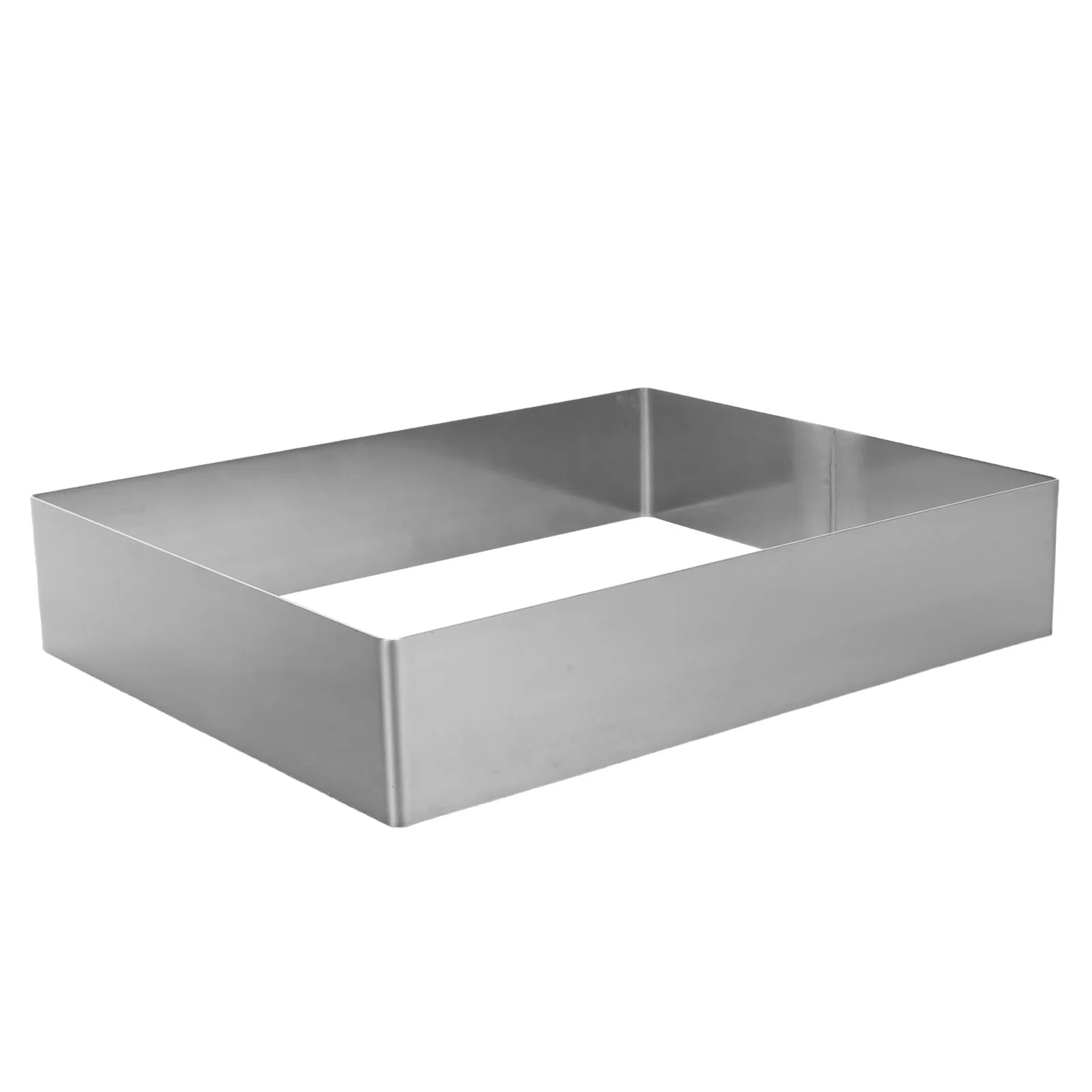 Heavy Duty Stainless Steel Rectangle Cake Pan 9.84x7.87x1.97in Multi Use Baking Mold for Mousse Cheesecake Tiramisu Tart Pastry