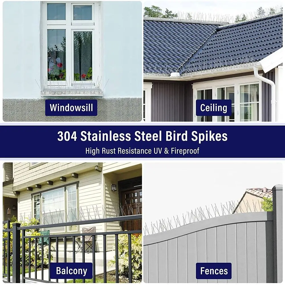 25/33/50CM Stainless Steel Birds Repeller Bird Repellent Needle Bird Pigeon Scare Thorn Anti-bird Device