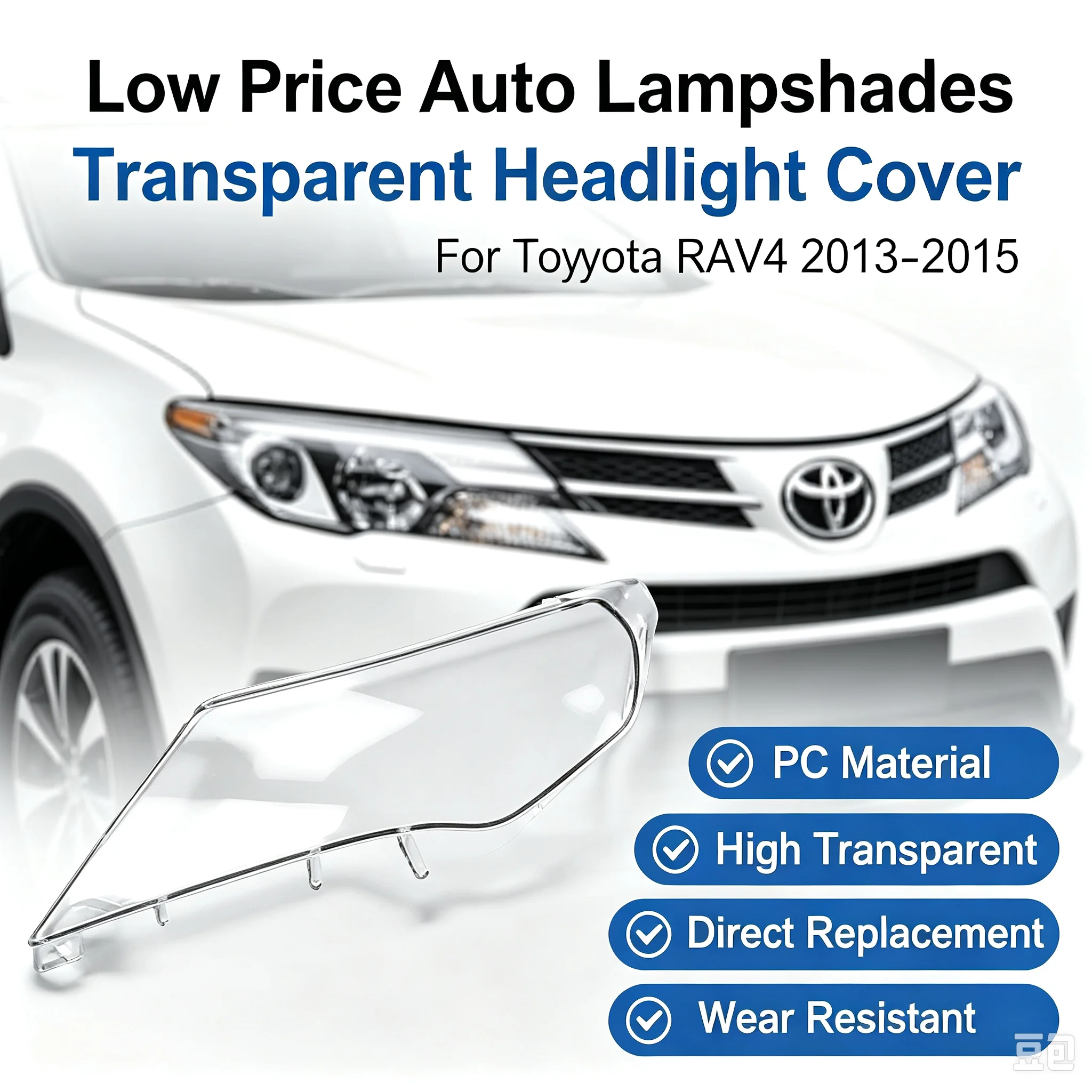 Low Price Auto Lampshades Transparent Headlight Cover for Toyota RAV4 2013-2015
