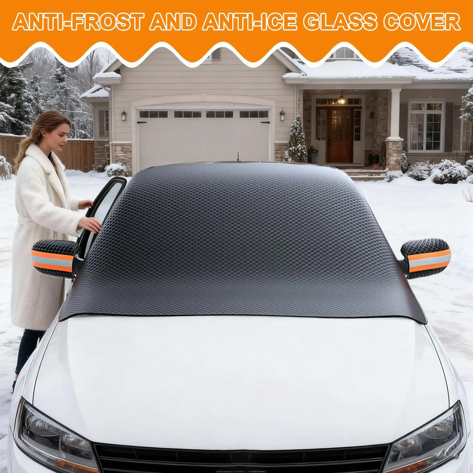 

Magnetic Windshield Snow Cover Foldable Secure Protection Windshield Magnet Snow Cover for Parking Outdoor Automotive Vehicle