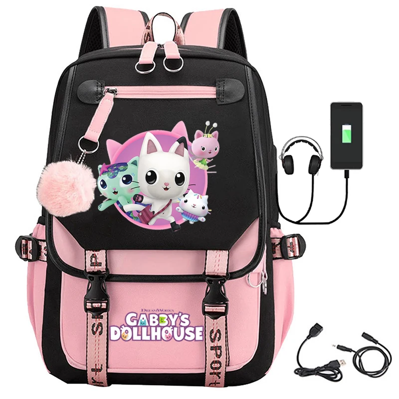 

Anime Gabby's Dollhouse Explosive Teen Schoolbag Student Backpack Men's and Women's Casual Backpack