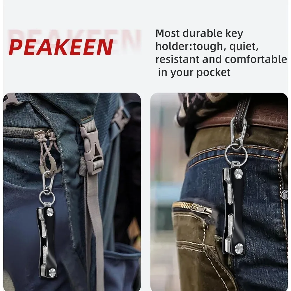 Smart key chain Mini Keychain Compact Key Decorative Holder Clip Home Storage Metal key Clip Aluminum Organizer Keychain Outdoor