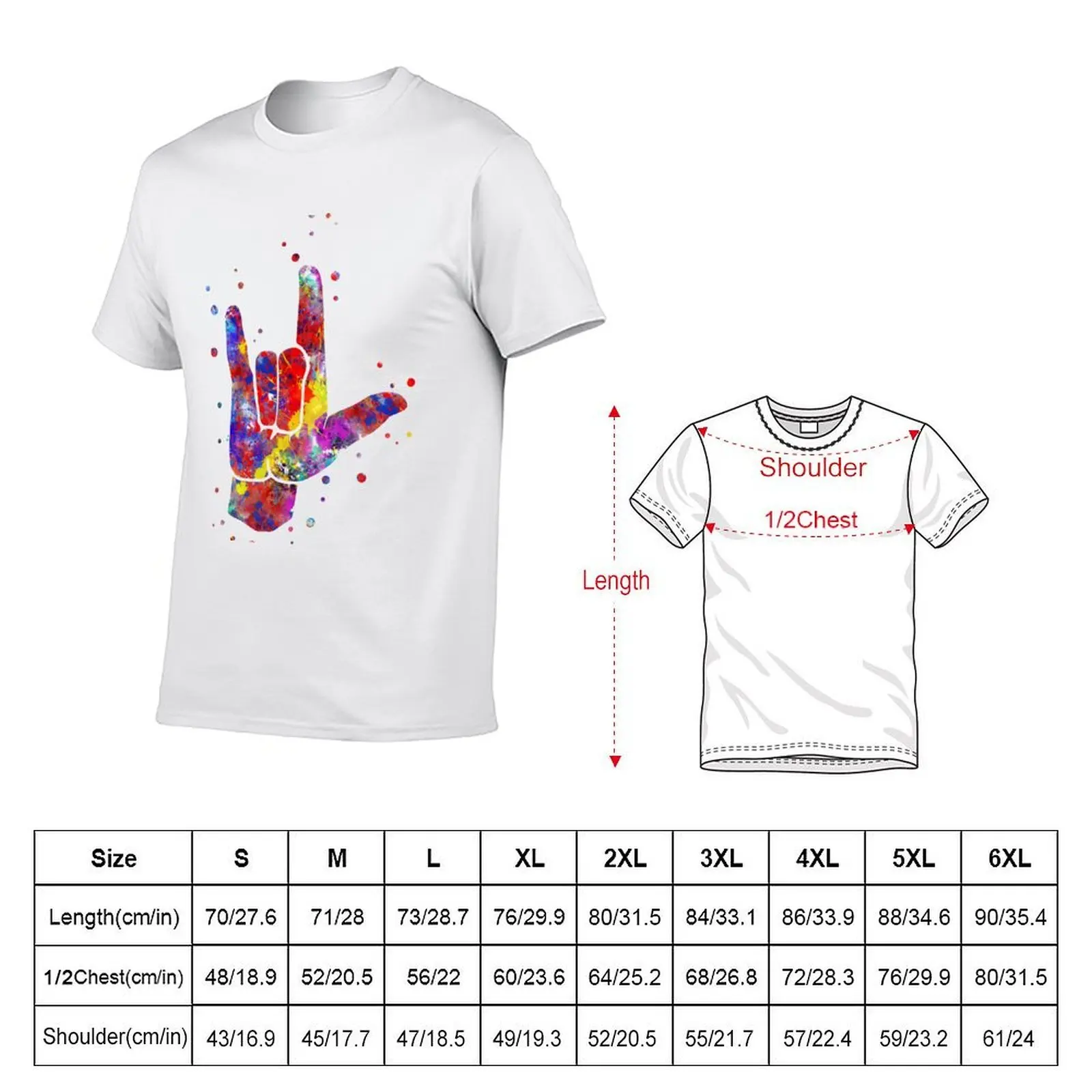 I love you ASL sign language, watercolor sign language,I love you American Sign Language T-Shirt