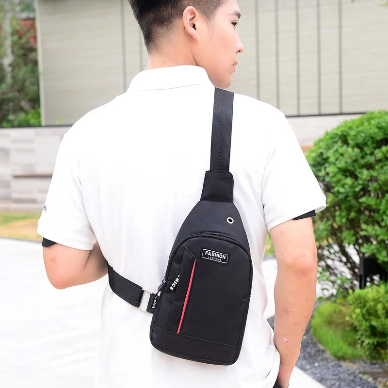 Men Shoulder Bags Waterproof Nylon Waist Packs Sling Bag Crossbody Outdoor Sport Chest Picnic Messenger Wallet Headphone Bag