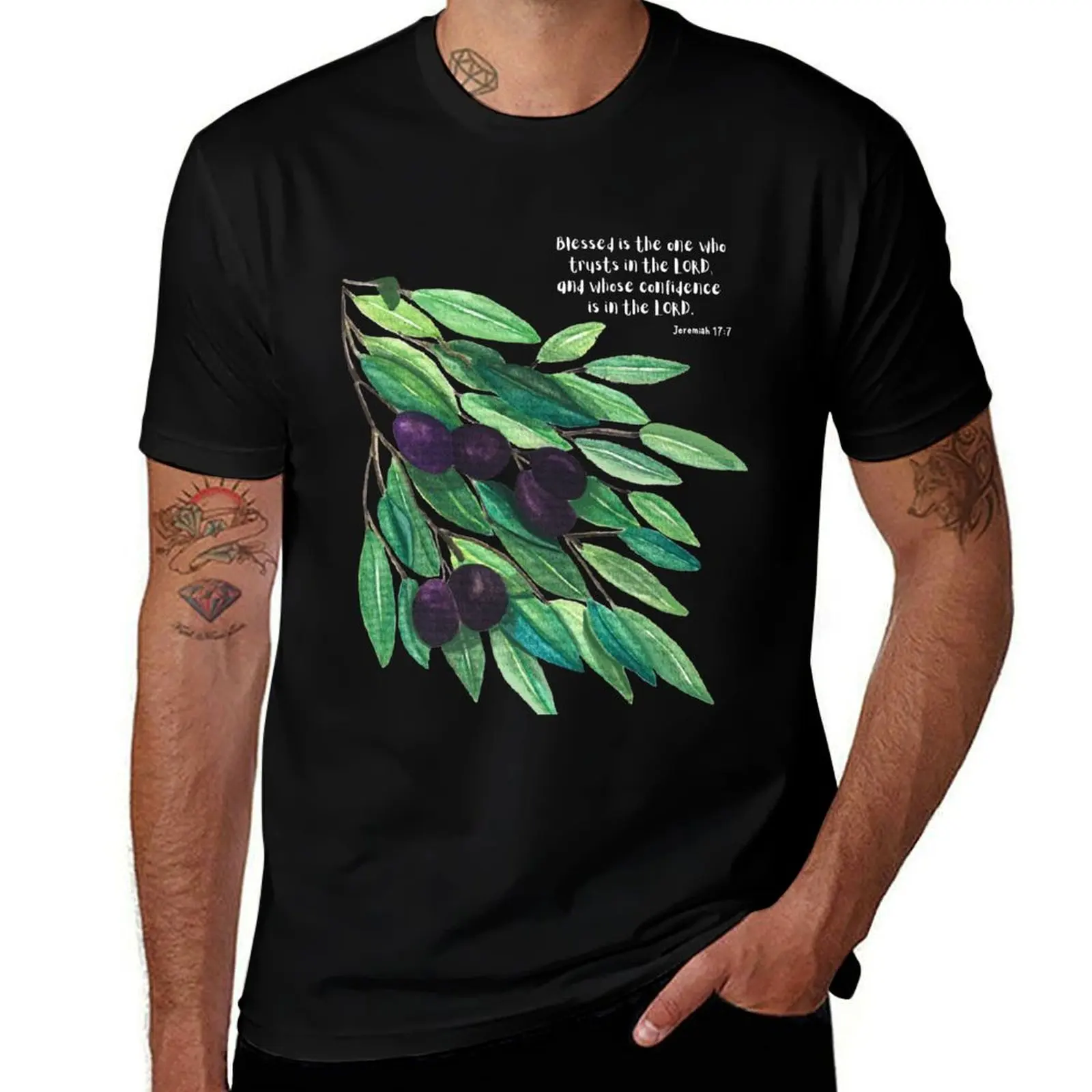 

shirts for Watercolor t cotton - Inspired Olive t man Jeremiah T-Shirt shirt Branch 17:7 t shirts printed Scripture designer man