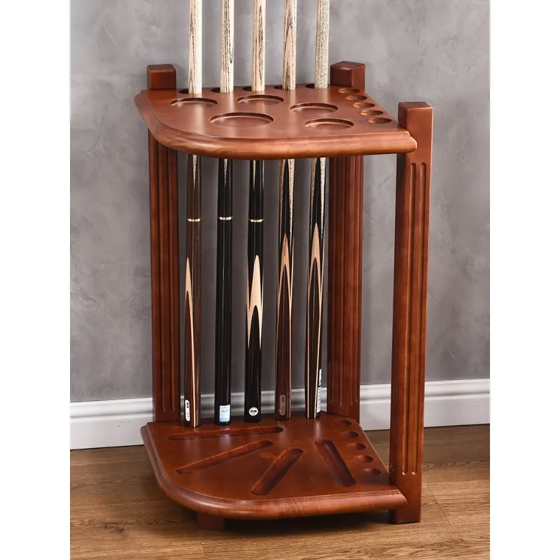 Billiard rack, floor-to-ceiling club,  accessories, retro thickened solid wood billiard club rack.