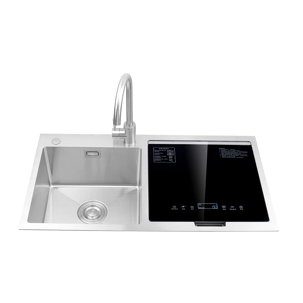 Ultrasonic 304 Stainless Steel Kitchen Automatic Fruit And Vegetable Washer Commercial Sink Freestanding Dishwasher