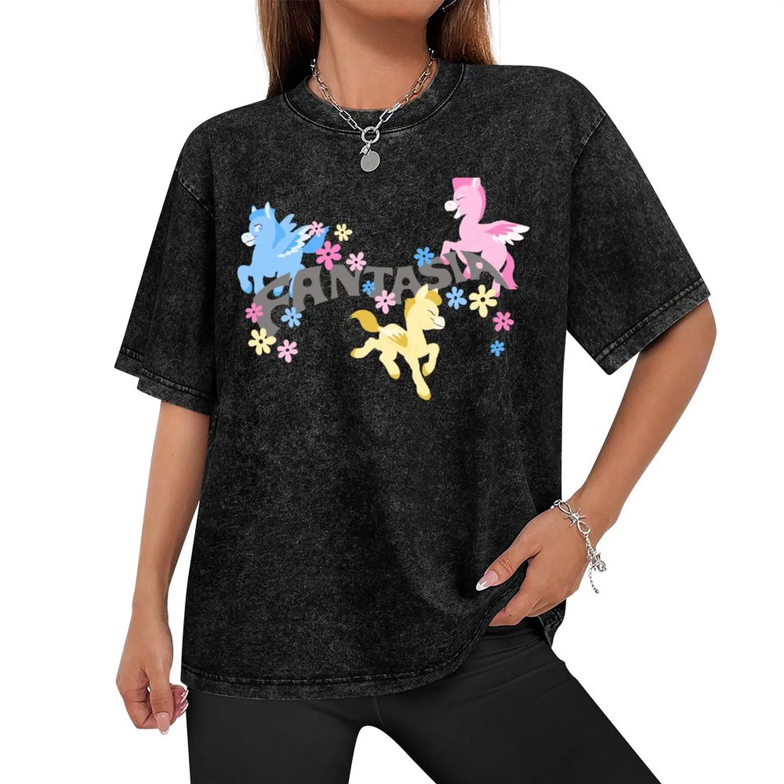 FANTASIA PEGASUS PAISLEYS T-Shirt kawaii clothes anime clothes plus size clothes boys animal print plus size men clothing