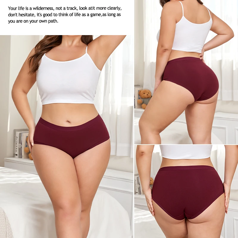 3Pcs/Set Women Cotton Briefs Seamless High Waist Breathable Underwear Female St… - Image 3