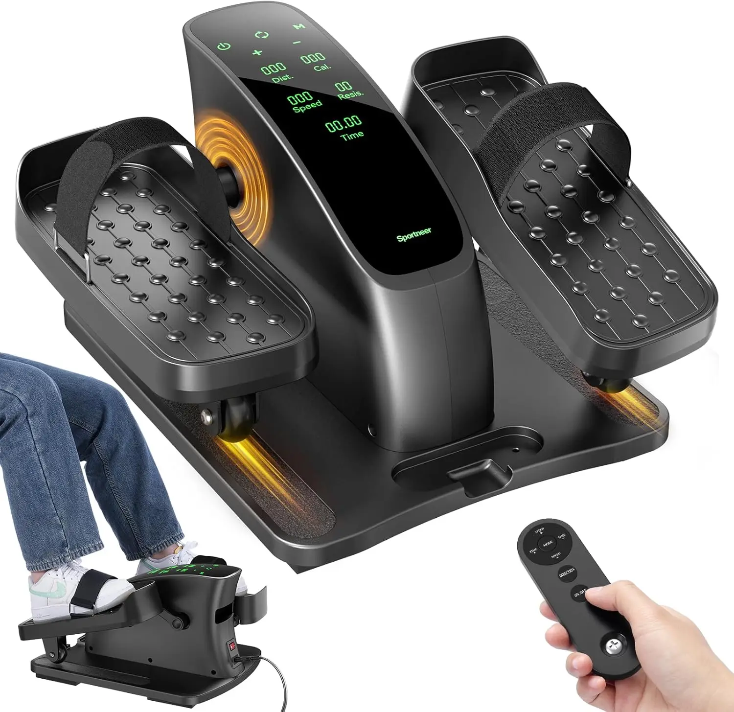 

Under Desk Elliptical Training Machines: Pedal Exerciser Electric 2 in 1 Auto or Manual with 12 Adjustable Speeds Portable Under
