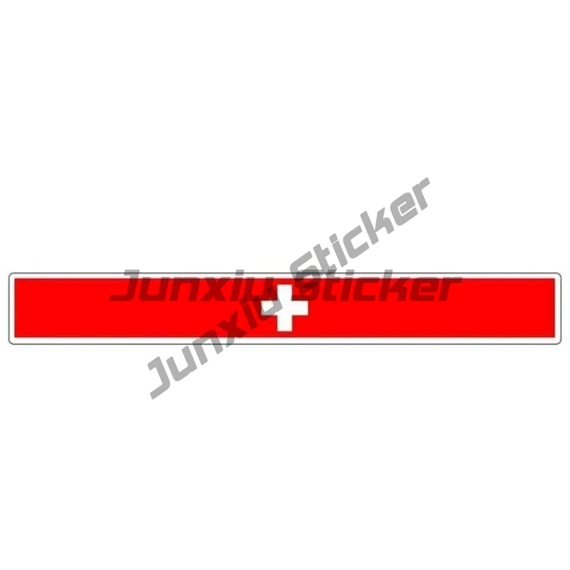 

Car Stripe Switzerland Racing Flag Sticker Skateboard Decal Bike Moto Tuning Swiss Car Stickers