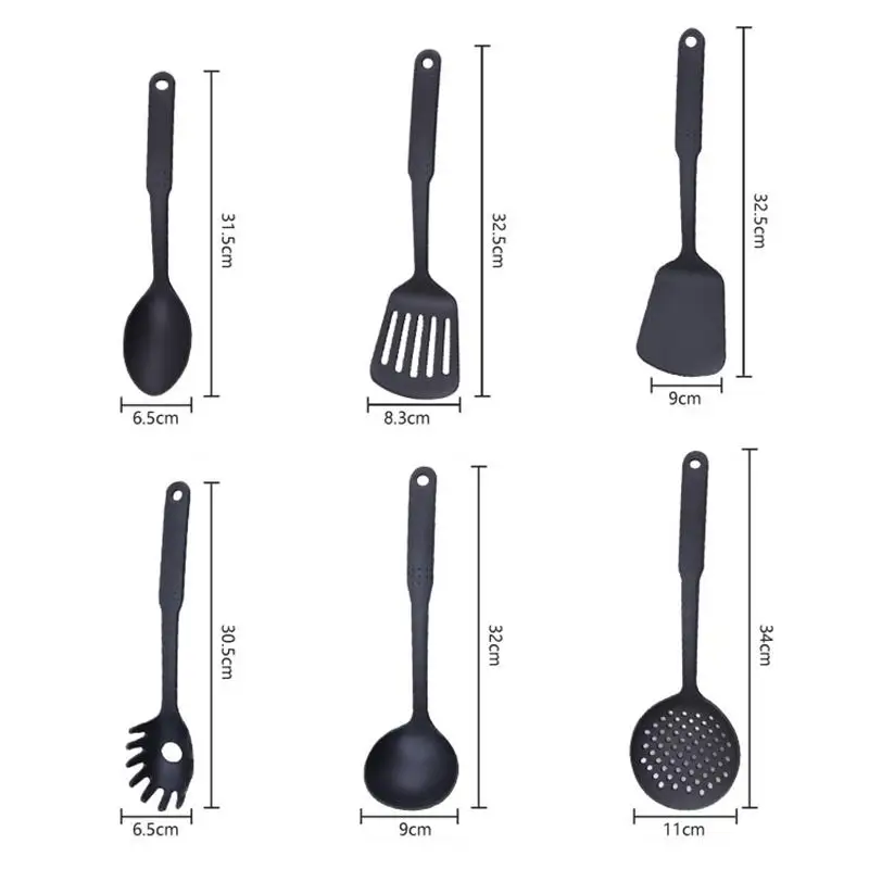 Non-stick Nylon Cookware Set (7 Pieces) - High-temperature Resistant Nylon Cooking Spoons And Spatulas