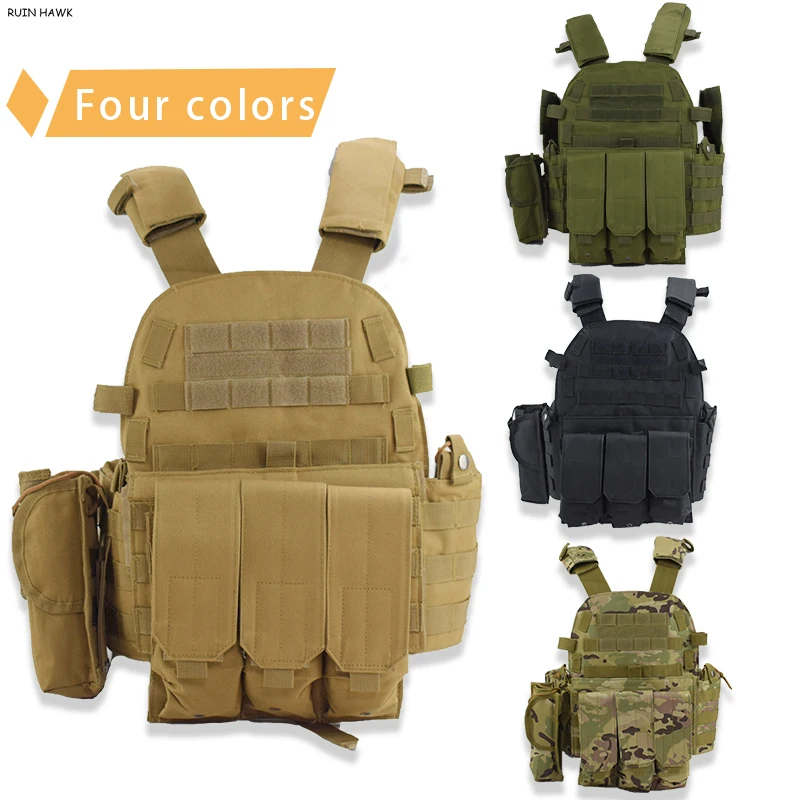 Nylon Gear Tactical Vest Body Armor Hunting Carrier Airsoft Accessories 6094 Pouch Combat Camo Vest