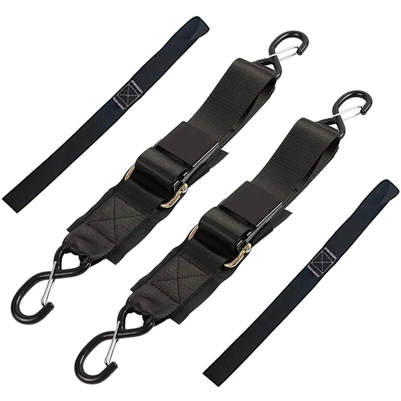 4-Pack Boat Trailer Transom Tie-Down Straps,2In X 4Ft Adjustable Transom Straps With Quick Release Buckle