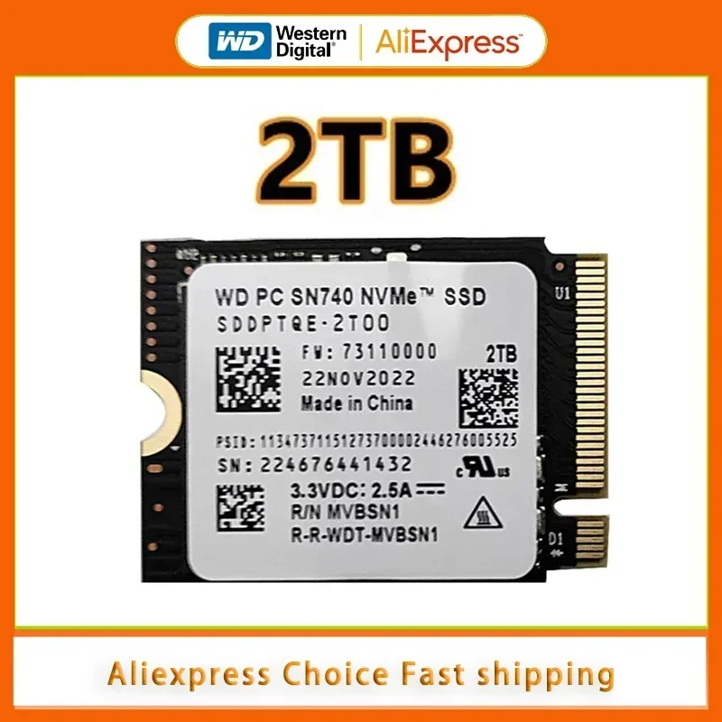 

Top! Western Digital WD SN740 2TB M.2 SSD 2230 NVMe PCIe Gen 4x4 SSD for Microsoft Surface ProX Surface Laptop 3 Steam Deck