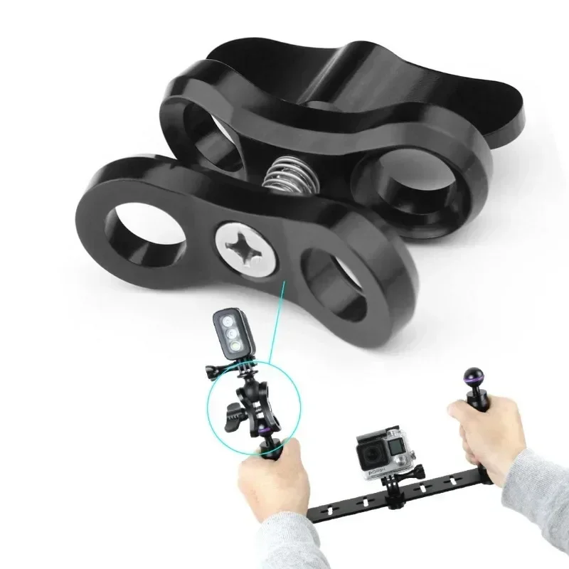 Diving ball fixture Aluminum Light Arm Ball Butterfly Clip Arm Triple Clamp Mount Like Adapter For Gopro12