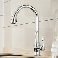 Kitchen gold Faucets Silver Single Handle Pull Out Kitchen Tap Single Hole Handle Swivel 360 Degree Water Mixer Tap Mixer Tap